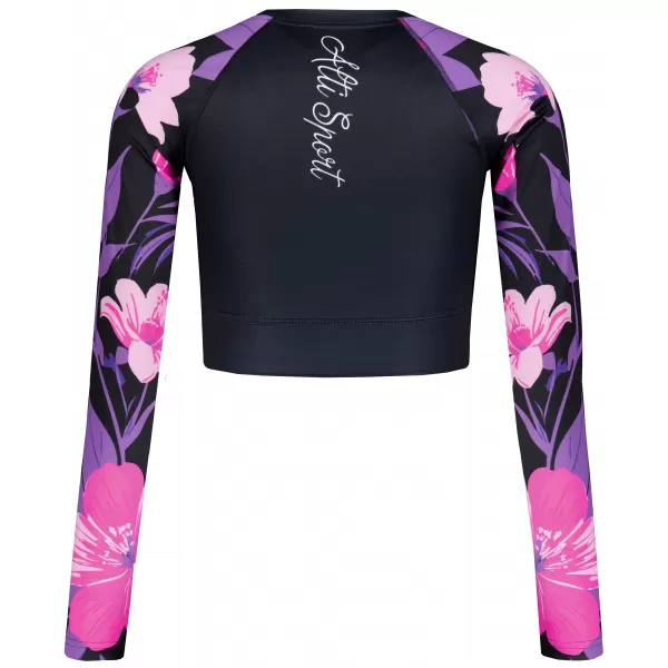  Dámsky funkčný prémiový crop top ALTISPORT VOJ/ALW115TR04 FIALOVO-ČIERNA 