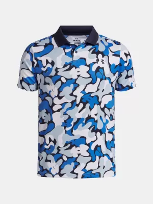 Chlapčenské tričko UNDER ARMOUR UA MATCHPLAY PRINTED POLO 1377349-412 MODRÁ