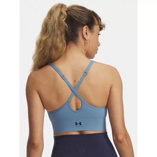  Dámska podprsenka UNDER ARMOUR VANISH SEAMLESS LOW BRA 1384417-418 MODRÁ 