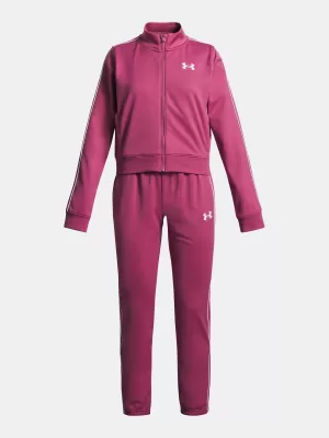 Dievčenská súprava UNDER ARMOUR UA ICON KNIT CROP TRACKSUIT 1386528-659 ČERVENÁ