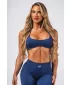 Bezšvová vyťahovacia športová podprsenka FLOW SEAMLESS 495 BLUE Nebbia
