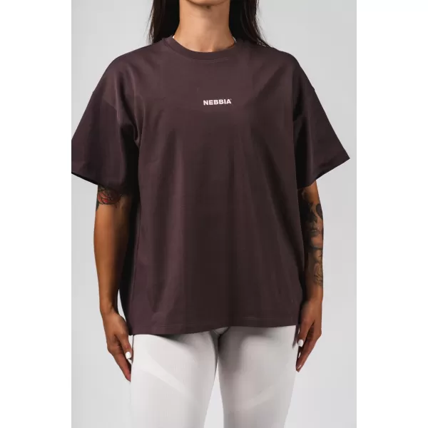  Nadrozmerné tričko RESET 491 DARK BROWN Nebbia 