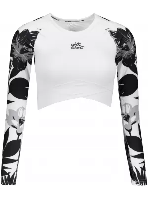 Dámsky funkčný prémiový crop top ALTISPORT VOJ/ALW115TR04 ČIERNOBIELY