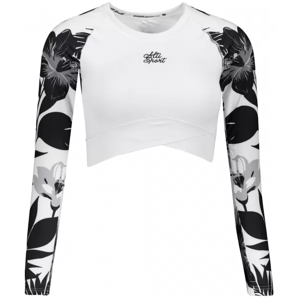  Dámsky funkčný prémiový crop top ALTISPORT VOJ/ALW115TR04 ČIERNOBIELY 