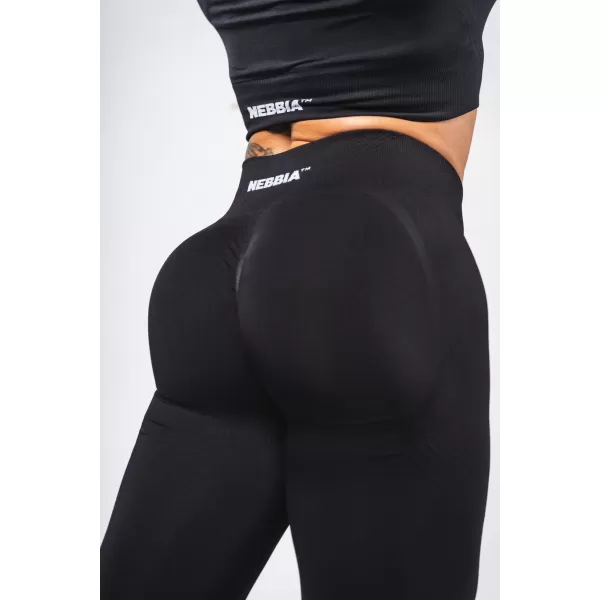  Tvarujúce bezšvové maximálne push-up legíny FLOW SEAMLESS 497 BLACK Nebbia 
