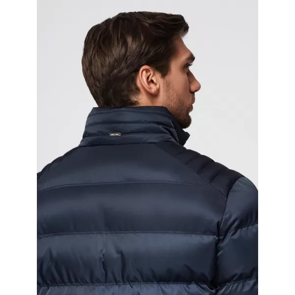  Pánska bunda OMBRE OM-JALP-0218 TMAVO MODRÁ 