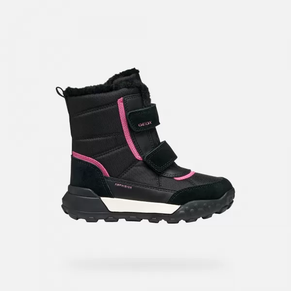  Dievčenské členkové čižmy GEOX TREKKYUP AB J46M7E08V22C0922 ČIERNA 