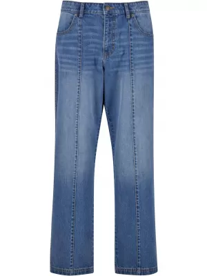 Pánske džínsy URBAN CLASSICS TB7605 STREDNE HLBOKÁ MODRÁ PRANÁ
