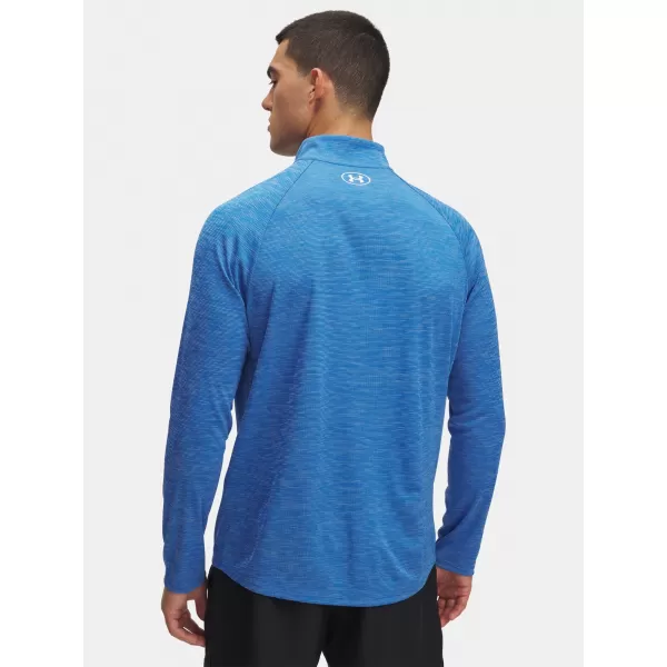  Pánske tričko UNDER ARMOUR UA TECH TEXTURED 1/2 ZIP 1382797-402 MODRÁ 