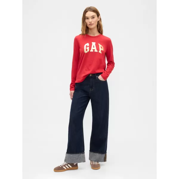  Dámske tričko GAP CREW LONGSLEEVE TEE 846968-01 MODERN RED 