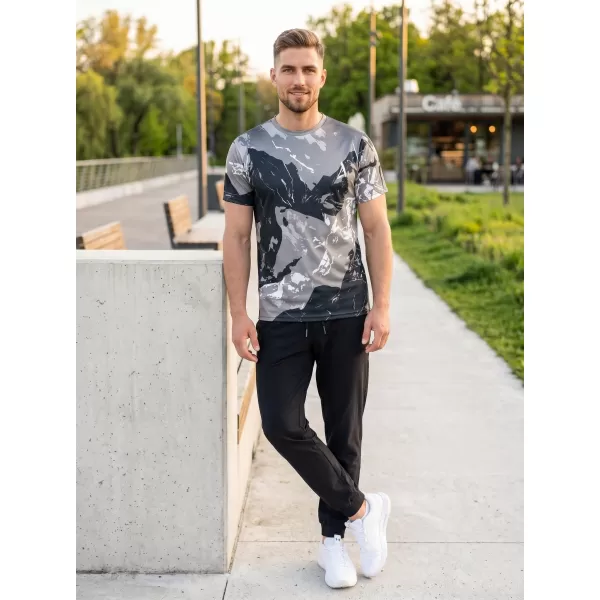  Pánske tričko premium ALTISPORT VOJ/ALM131TR01 SIVÁ/ČIERNA 