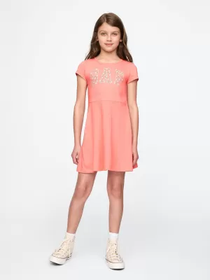 Detské šaty GAP LOGO DRESS 745993-01 TEA ROSE