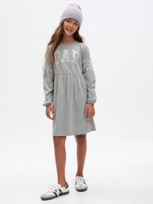 Detské šaty GAP LOGO DRESS 793146-01 LIGHT HEATHER GREY