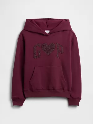 Detská mikina GAP LOGO HOODIE PULLOVER 839160-00 BURGUNDY LUREX
