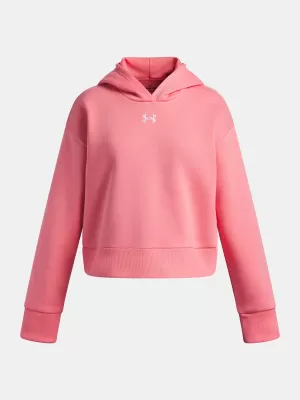 Dievčenská mikina UNDER ARMOUR UA RIVAL FLEECE HOODIE 1379517-600 RUŽOVÁ