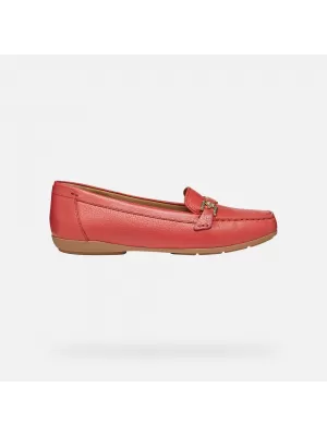 Dámske mokasíny GEOX ANNYTAH MOC G012826 ČERVENÁ