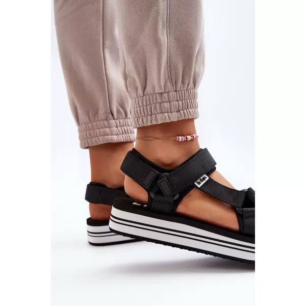  Dámske sandále LEE COOPER LCW-24-05-2753L BLACK/WHITE 