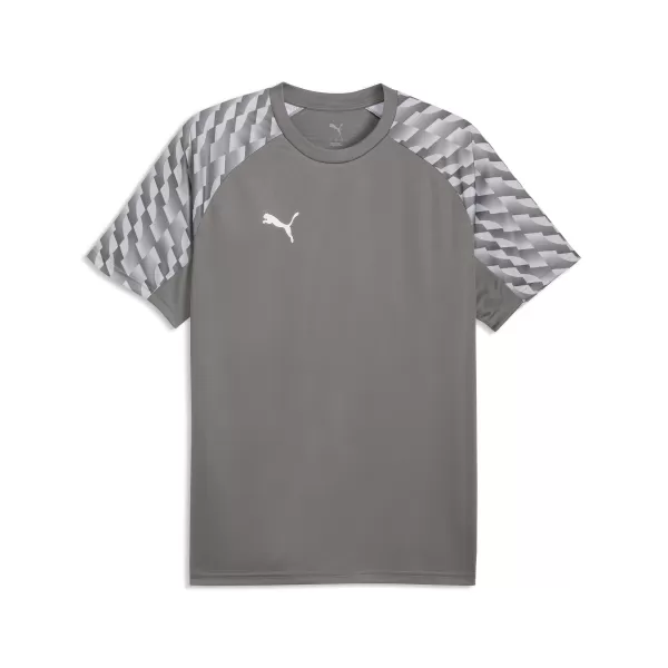  Pánske tričko PUMA TEAMLIGA26 JERSEY 659721_13 FLAT MEDIUM GRAY/ PLOCHÁ STREDNE ŠEDÁ/PUMA BIELA 