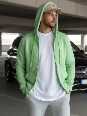 Pánska mikina DSTREET BX5230 SVETLO ZELENÁ