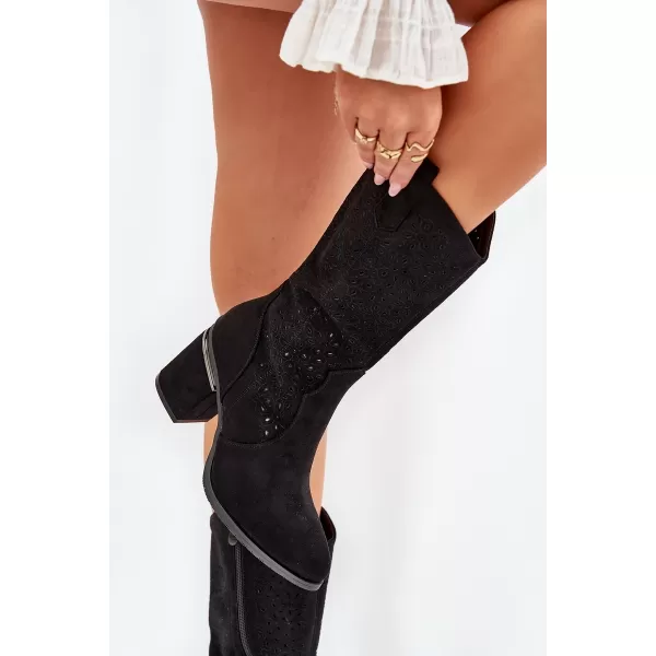  Dámske čižmy S.BARSKI HY51-238 BLACK 
