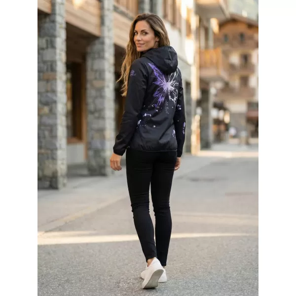  Dámska softshellová bunda premium ALTISPORT VOJ/ALW077JACK01 ČIERNA/FIALOVÁ 
