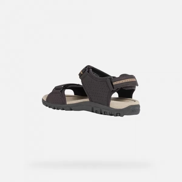  Pánske sandále GEOX UOMO SANDAL STRADA G003039 TMAVO HNEDÁ 