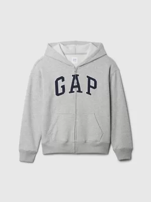Detská mikina GAP FULLZIP LOGO HOODIE 609295-00 LIGHT HEATHER GREY