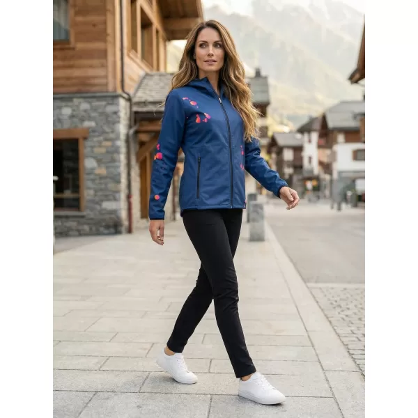  Dámska softshellová bunda premium ALTISPORT VOJ/ALW077JACK01 NÁMORNÁ MODRÁ/ORANŽOVÁ 