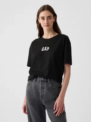 Dámske tričko GAP LOGO EASY BOYFRIEND TEE 407990-01 BLACK