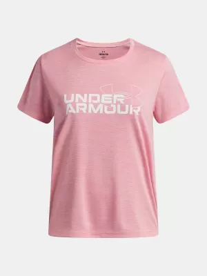 Dievčenské tričko UNDER ARMOUR TECH TWIST WDMK LOGO SS 6007134-600 RUŽOVÁ