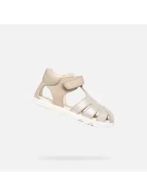 Dievčenské sandále GEOX SANDAL STEPPIEUP B656QA0CR85C5000 BÉŽOVÁ