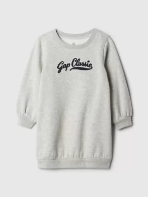 Detské šaty GAP LOGO DRESS 525970-00 LIGHT HEATHER GREY