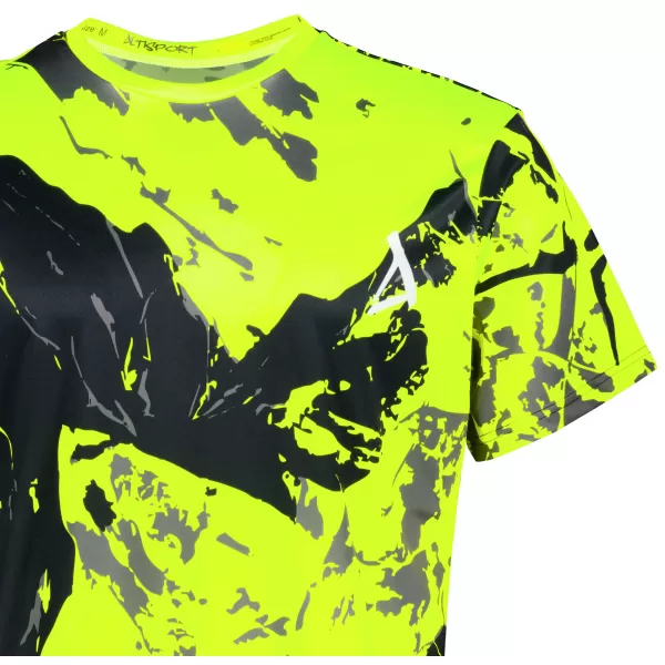  Pánske tričko premium ALTISPORT VOJ/ALM131TR01 FLUO YELLOW/ČIERNA 