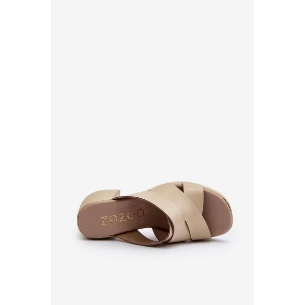  Dámske žabky ZAZOO 40373 BEIGE 