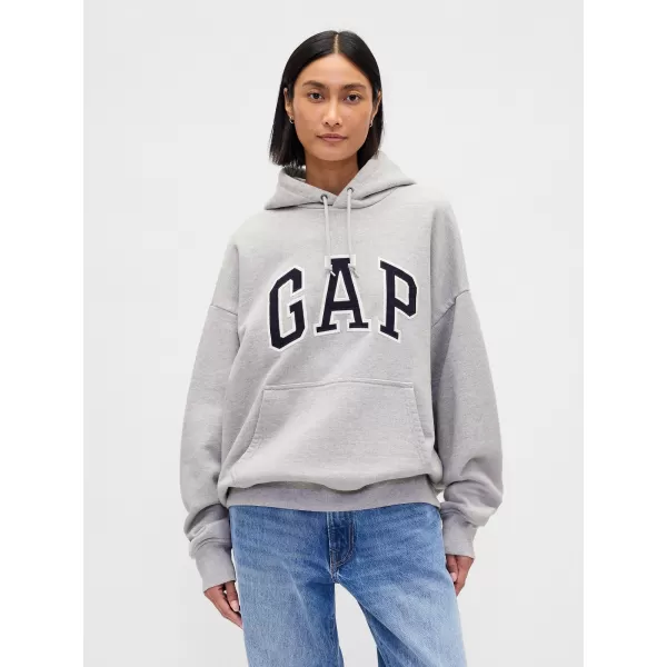  Pánska mikina GAP HEAVYWEIGHT LOGO HOODIE PULLOVER 823104-05 LIGHT GREY HEATHER 