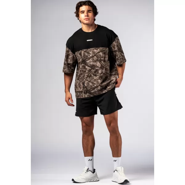  Oversized tričko POWER 898 SVETLO HNEDÁ CAMO Nebbia 