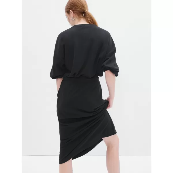  Dámske šaty GAP LOGO VOLUME SLEEVE SWEATSHIRT 476351-03 TRUE BLACK 