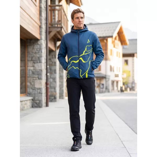  Pánska softshellová bunda premium ALTISPORT VOJ/ALM073JACK01 NÁMORNÁ MODRÁ/NEÓN ŽLTÁ 