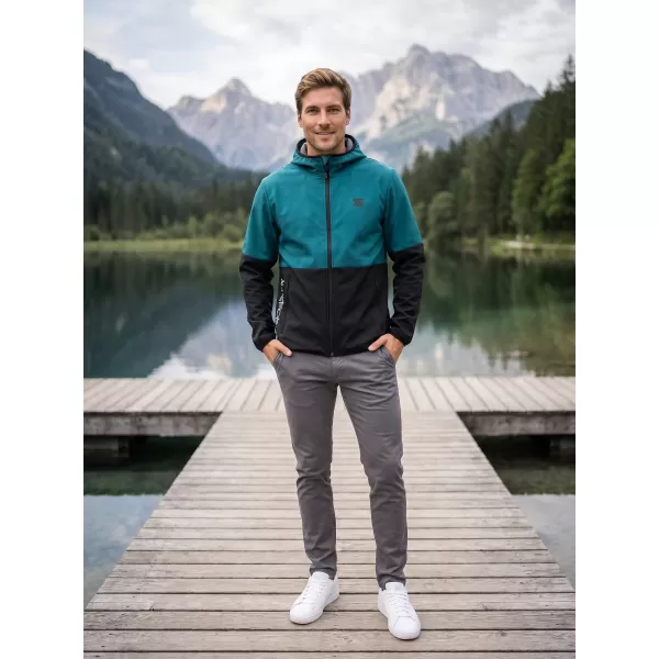  Pánska softshellová bunda premium ALTISPORT VOJ/ALM051JACK01 PETROLEJOVÁ/ČIERNA 