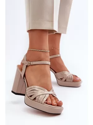 Dámske sandále D&A MR38-668 BEIGE