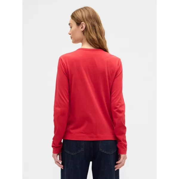  Dámske tričko GAP CREW LONGSLEEVE TEE 846968-01 MODERN RED 