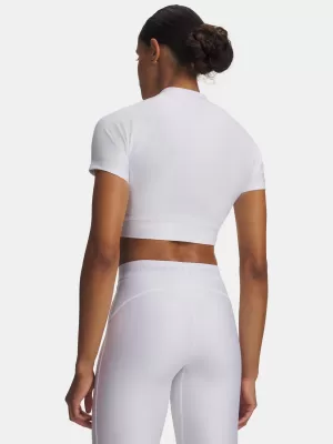 Dámske tričko HEATGEAR CROP MOCK SS 6010006-100 BIELA ​​Under Armour