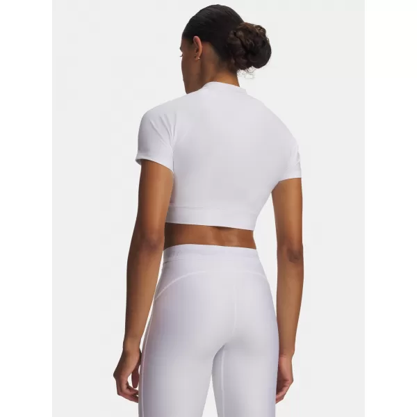  Dámske tričko HEATGEAR CROP MOCK SS 6010006-100 BIELA ​​Under Armour 