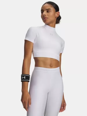 Dámske tričko HEATGEAR CROP MOCK SS 6010006-100 BIELA ​​Under Armour