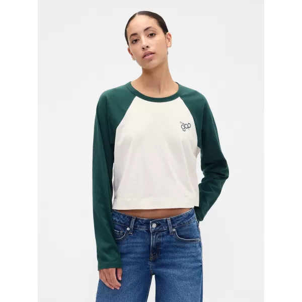  Dámske tričko GAP RAGLAN CROPPED TEE 846969-02 DEEP HUNTER 
