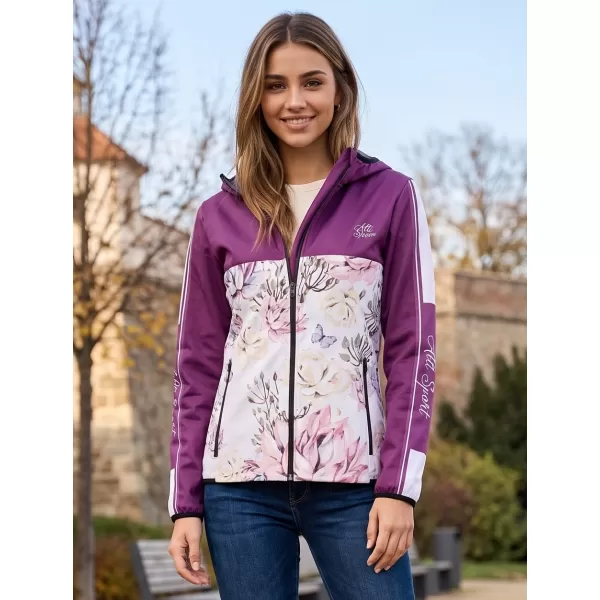  Dámska softshellová bunda premium ALTISPORT VOJ/ALW008JACK01 VÍNOVÁ 