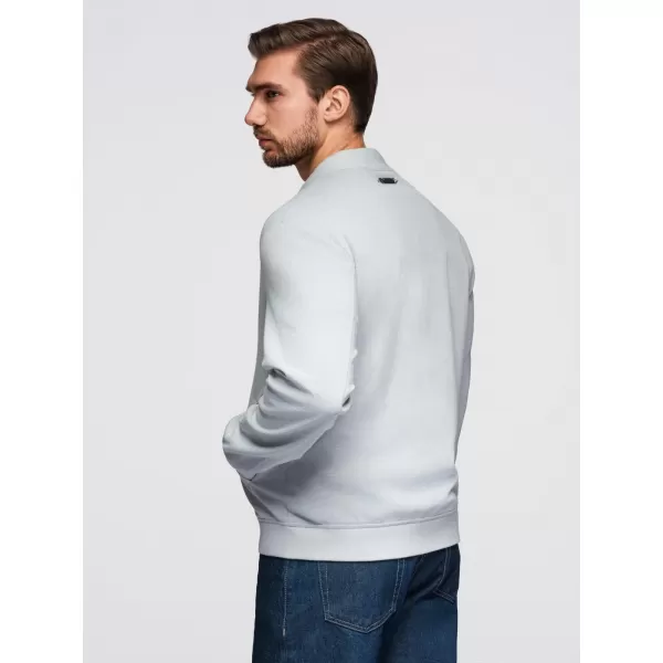  Pánska bunda OMBRE OM-JANP-0159 SVETLO ŠEDÁ 