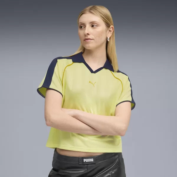  Dámske funkčné tričko PUMA T7 RELAXED FOOTBALL JERSEY 632157-35 ZLATÝ MESIAC 
