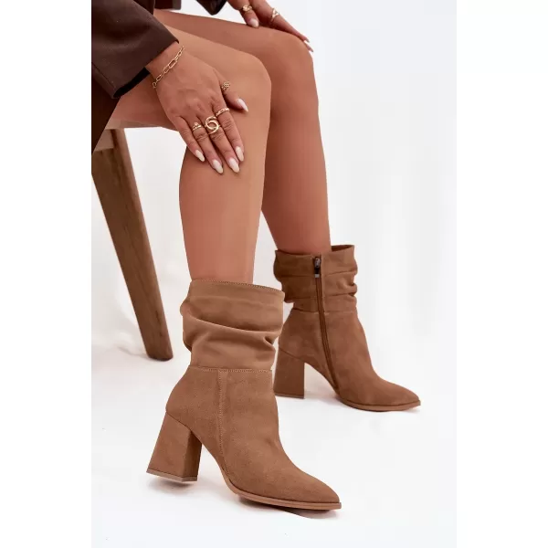  Dámske čižmy ZAZOO 4216 BEIGE 