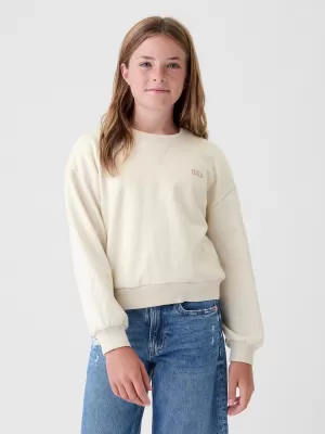 Detská mikina GAP LOGO FRENCH TERRY CREW SWEATSHIRT 499111-01 BIRCH